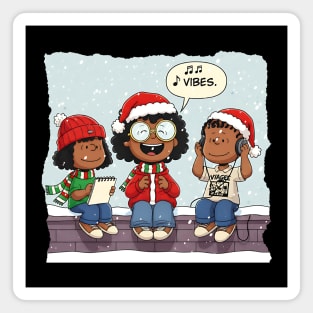 Black Kids Christmas Vibes Magnet
